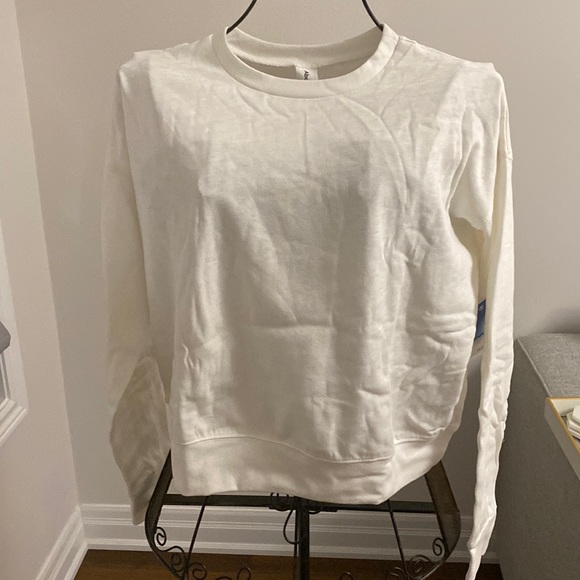 White abound crew neck fleece lined sweater. BNWT - Picture 1 of 5